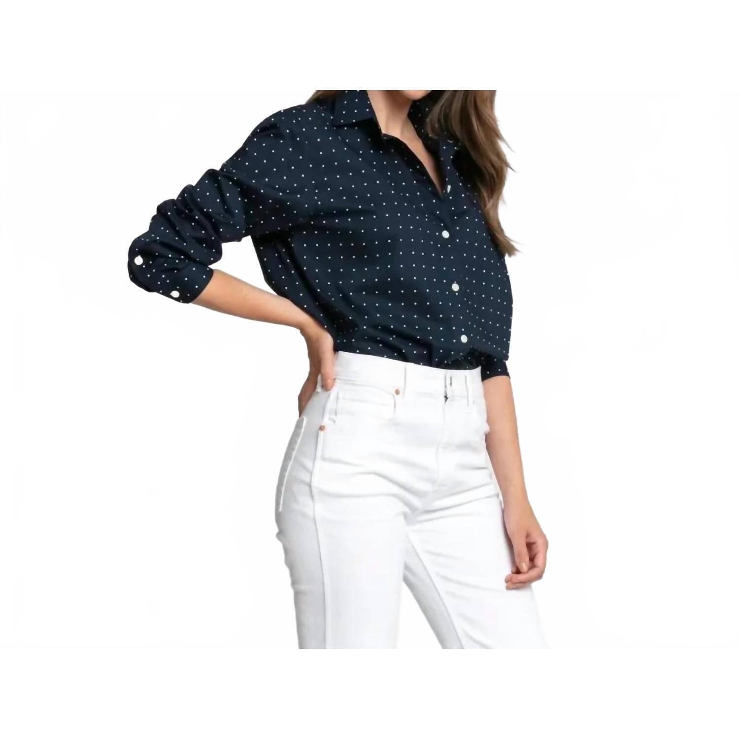 New Hinson Wu Halsey Button Down Shirt In Navy Dot